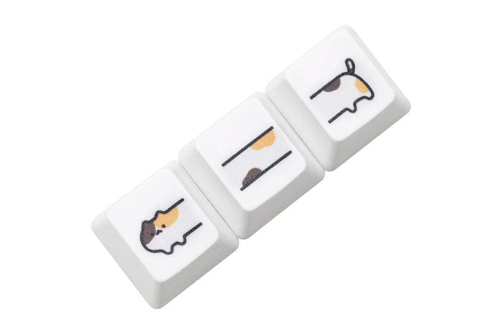 Cute Little Calico Cat Keycap Kitty Meme Keycap Dye Πλήκτρα υποβάθρου για mx stem Μηχανικά πληκτρολόγια Gaming Πορτοκαλί Λευκό Μαύρο