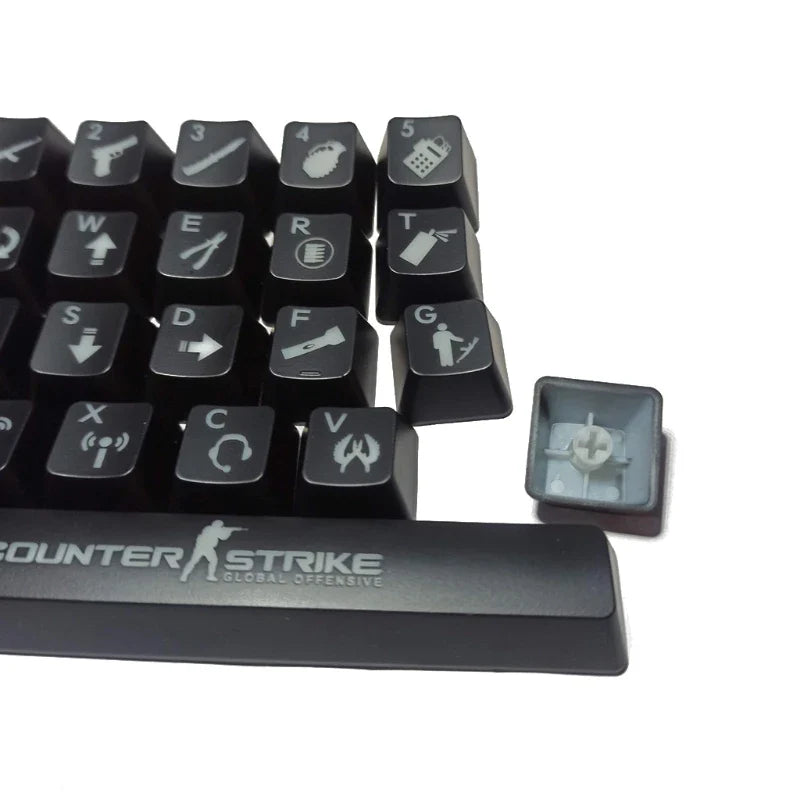 ML test 26 keys ABS Shot Backlit For OEM Cherry MX Mechanical Keyboard CS go Keycap