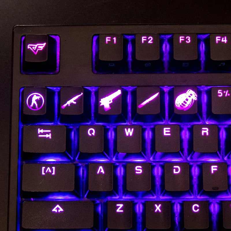 CS GO Gaming keycaps Κουμπί πλήκτρων CF key caps παιχνίδι keycap Αξεσουάρ παιχνιδιού Personality Pervious Καπάκι ABS για μηχανικό πληκτρολόγιο