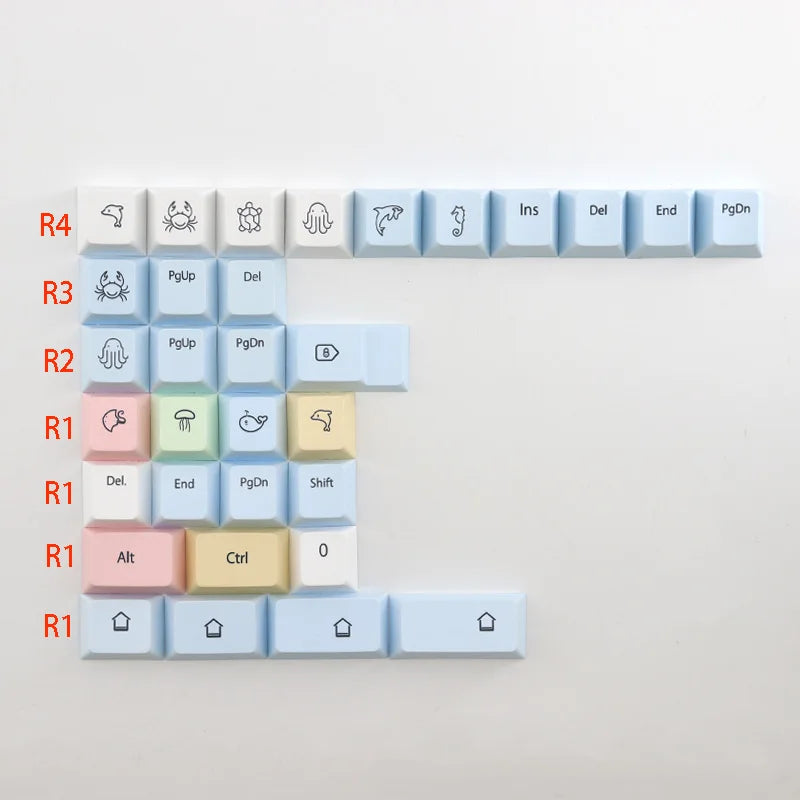 CuXiu PBT Phấn Keycaps 136 Phím Nhuộm Phụ Keycap Bộ Cho Cherry MX Công Tắc Bàn Phím Cơ gh60 xd64 xd84 xd96 87 104