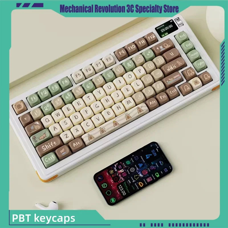 Capybara Anime Keycap Moa Προφίλ Pbt Cute Keycaps 131key Cartoon Artisan Key Caps Point Cap Keyboard Cap Mechanical Keyboard Gamer