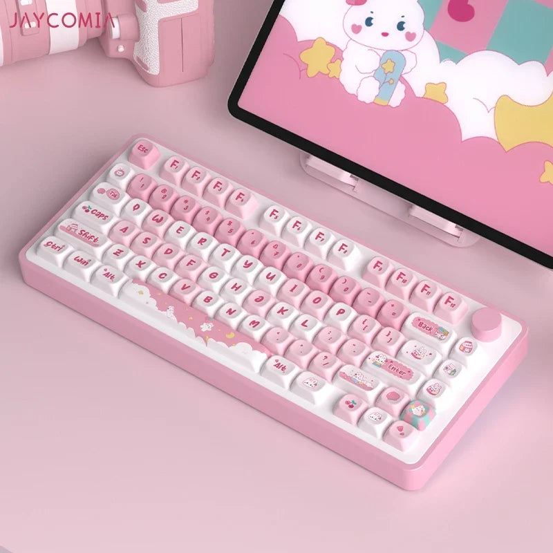 MOA mignon Keycaps PBT colorant sous Keycap Snack lapin pour Cherry Mx commutateur clavier mécanique jeu GMK67 clavier Kit touches casquettes