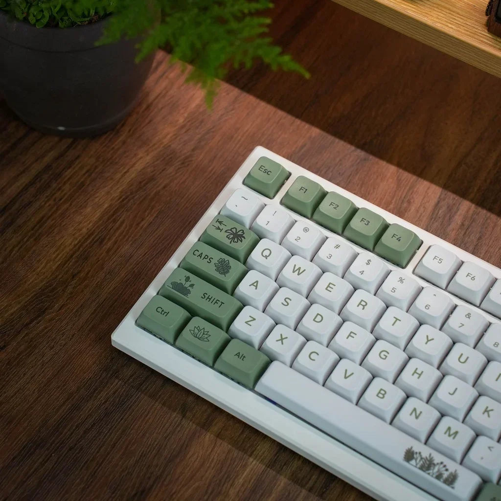 Capuchons de touches de clavier mécanique vert forêt, profil XDA, Sublimation PBT, 125 touches, Style frais, blanc, vert