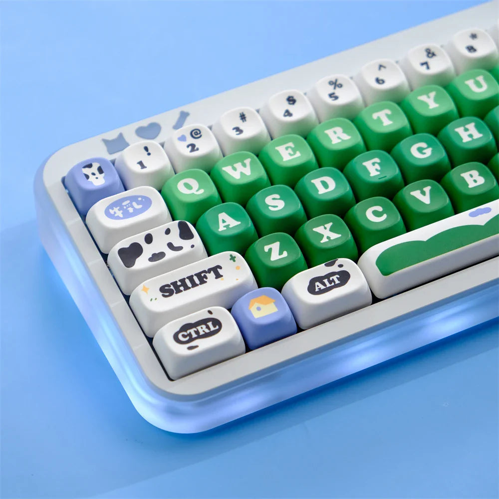 Capuchons de touches MOA, 129 touches en PBT, profil MOA, par Sublimation, pour clavier mécanique de jeu, interrupteur MX