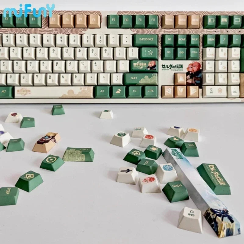 Kingdom Tears Keycaps Legend of Zeldas Key Caps PBT Custom Cherry Amilo IKBC Cute Caps Keyboard for Ganming Mechanical Keyboards