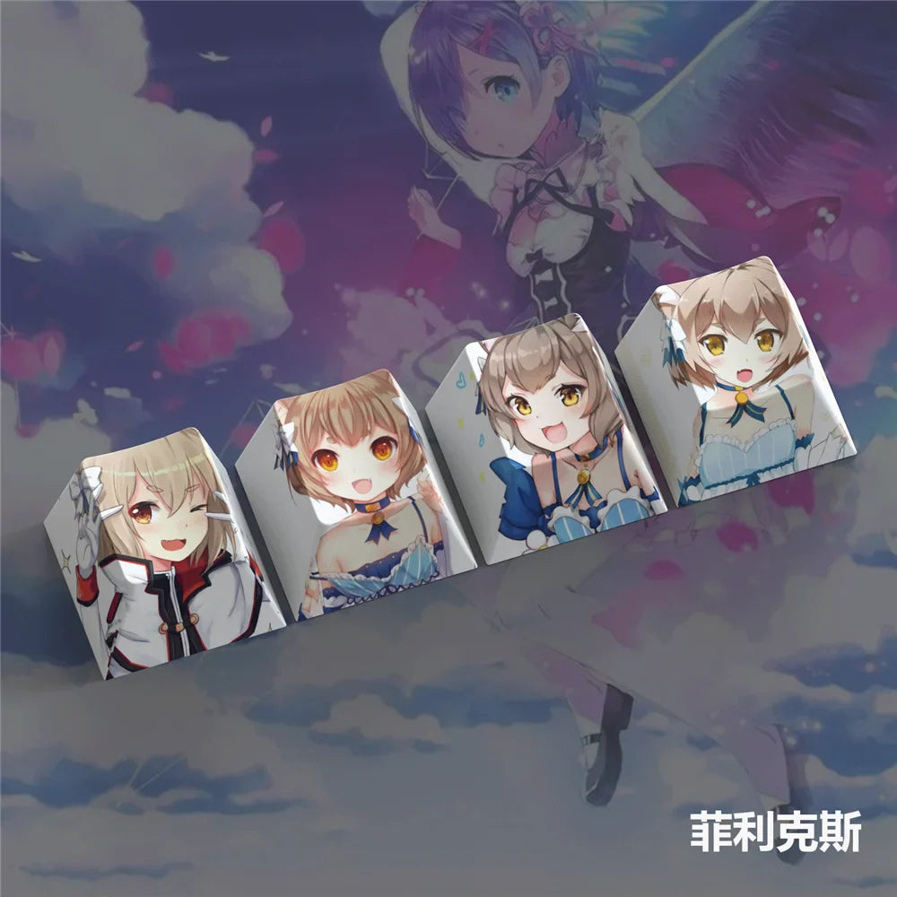 Ιαπωνικά Anime Cartoon Keycaps Personalized PBT Keycaps Cherry Profile for Mechanical Keyboard Cap Caps Gaming Decoration