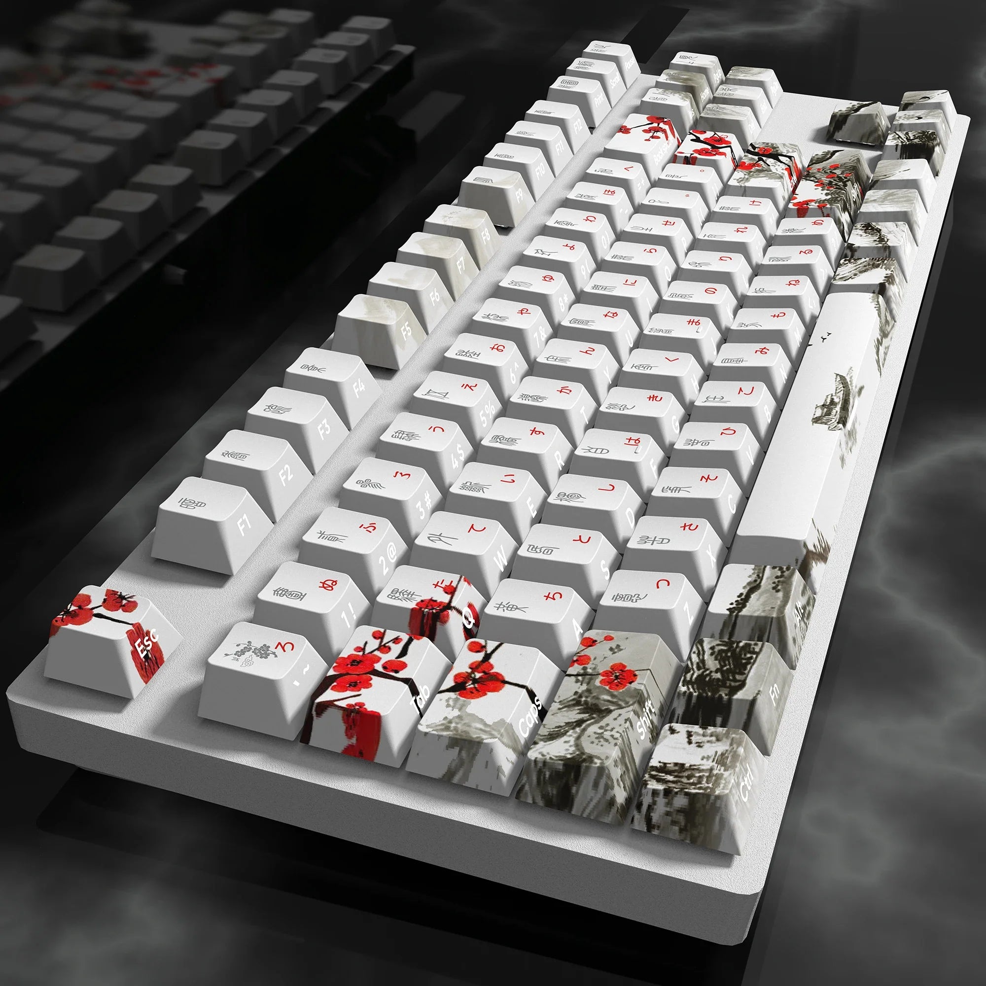 Plum Blossom Double Shot Copritasti PBT Cherry Profile Retroilluminato Keycap per tastiere da gioco meccaniche GMK67/68/75/87/980/104
