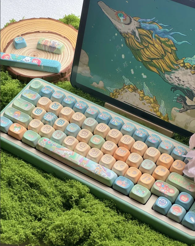 Kingdom Tears Keycaps Legend of Zeldas Key Caps PBT Custom Cherry Amilo IKBC Cute Caps Keyboard for Ganming Mechanical Keyboards