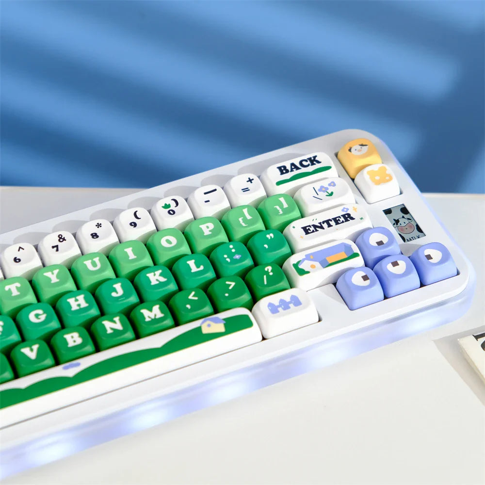 Capuchons de touches MOA, 129 touches en PBT, profil MOA, par Sublimation, pour clavier mécanique de jeu, interrupteur MX