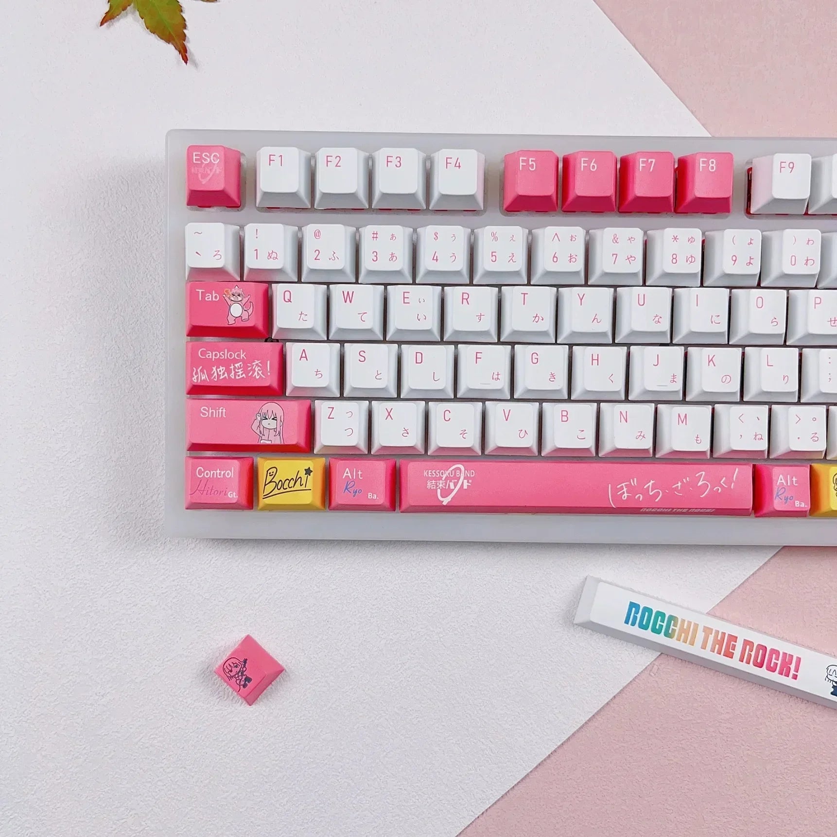 Keycaps Anime Hitori Gotoh 138 touches PBT colorant sous-lit dessin animé jeu touches casquettes BOCCHI THE ROCK rétro-éclairé Keycap pour la disposition ANSI