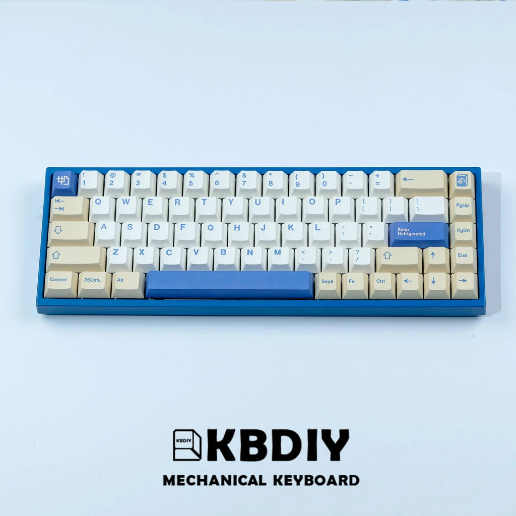KBDiy GMK Sojamilch-Tastenkappe, 135 Tasten, PBT, japanische, koreanische Tastenkappe, ISO, Eingabe des Cherry-Profils für die mechanische Gaming-Tastatur GMK67 K500