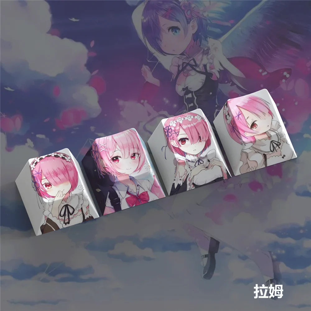 Ιαπωνικά Anime Cartoon Keycaps Personalized PBT Keycaps Cherry Profile for Mechanical Keyboard Cap Caps Gaming Decoration
