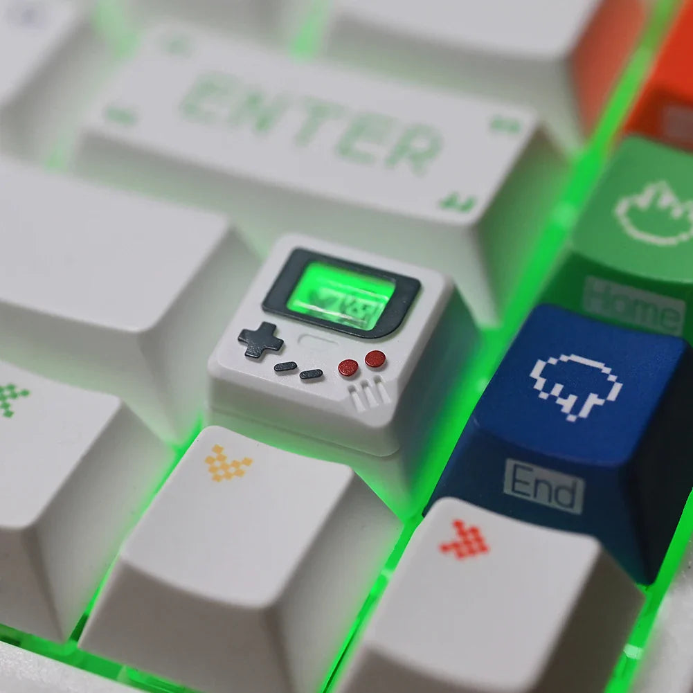 K-04 键盘键帽 3 合 1 替换机械键盘键帽 复古游戏机键帽 可爱透明键帽套装