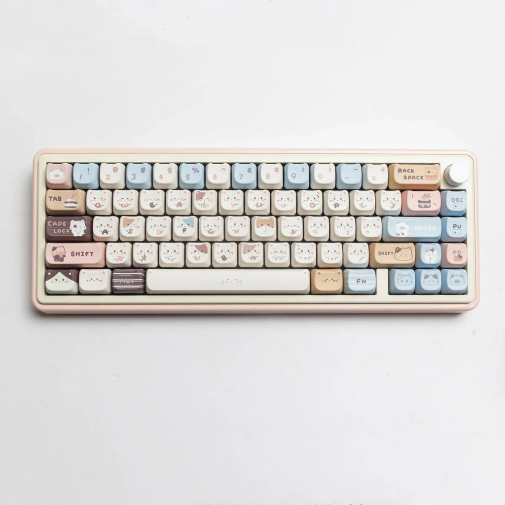 MAO – capuchons de touches de clavier en PBT, profil sel de mer, chat, dessin animé mignon, pour clavier mécanique Switch Mx 6.25u 7u Space GMK67 Alice