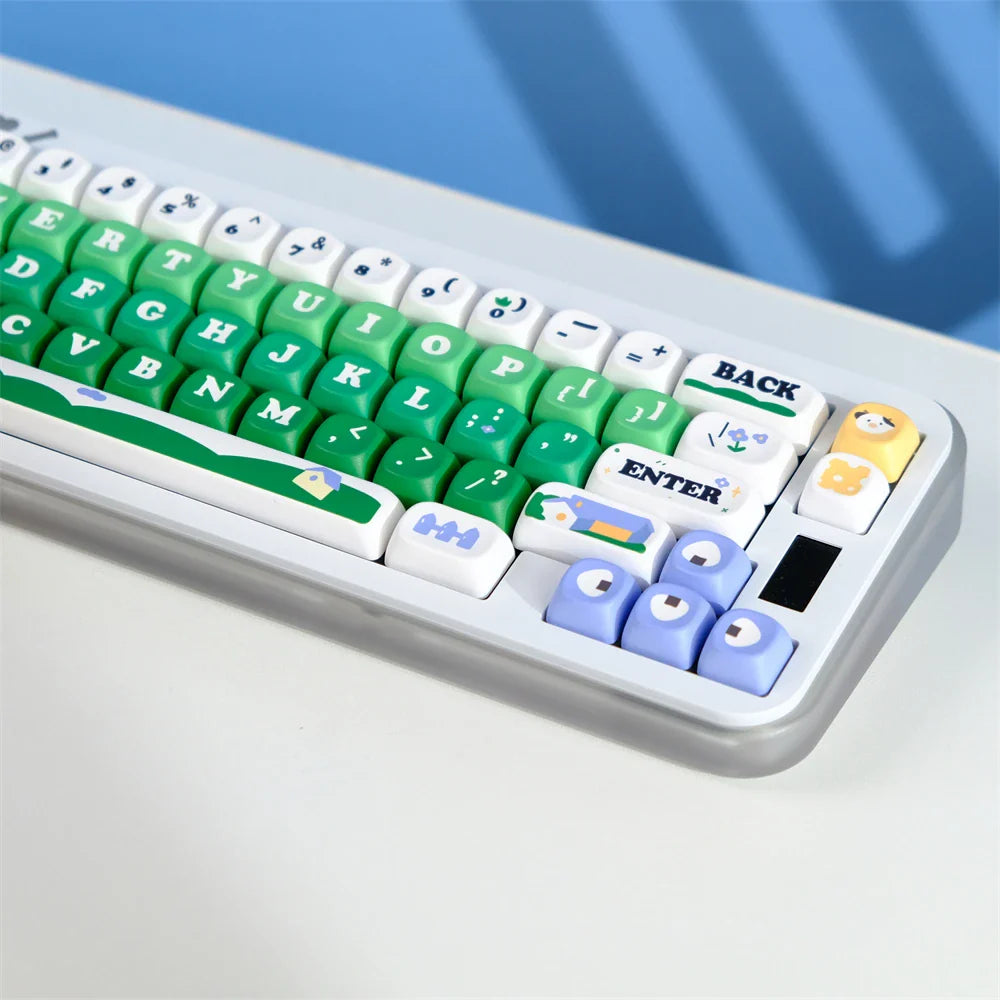 Capuchons de touches MOA, 129 touches en PBT, profil MOA, par Sublimation, pour clavier mécanique de jeu, interrupteur MX