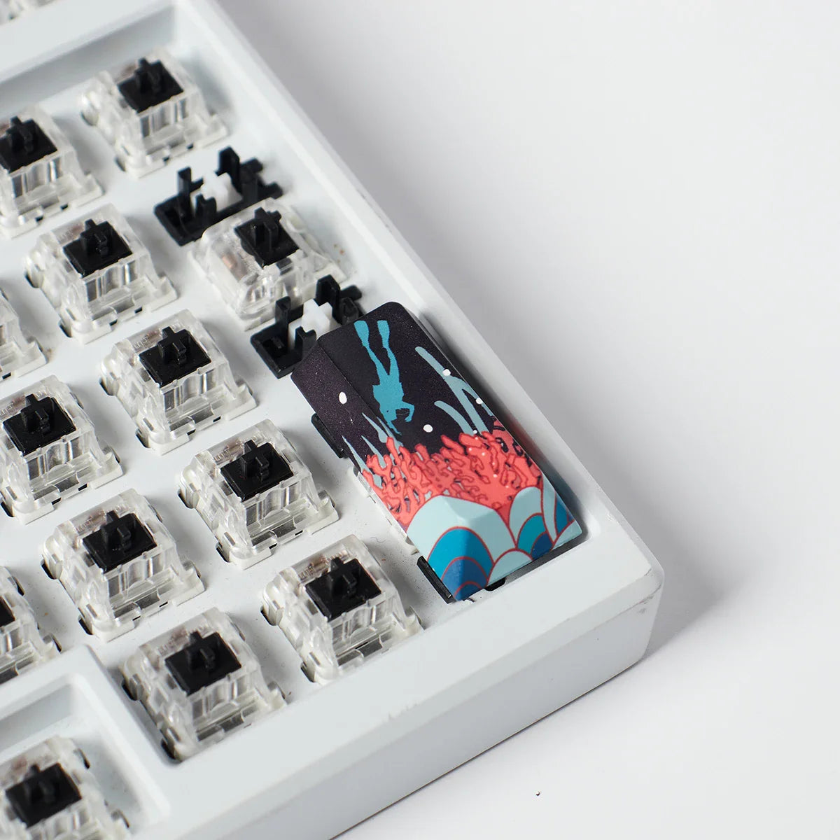 Coral Sea Keycap 4PCS Keycaps Cherry Profile Dye-Sub PBT keycaps Space Bar 6.25U ESC Enter Custom Keycap For Mechanical Keyboard