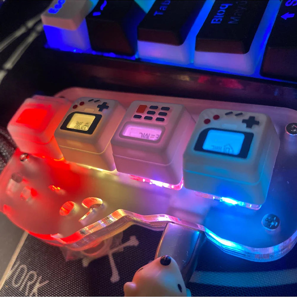 K-04 键盘键帽 3 合 1 替换机械键盘键帽 复古游戏机键帽 可爱透明键帽套装