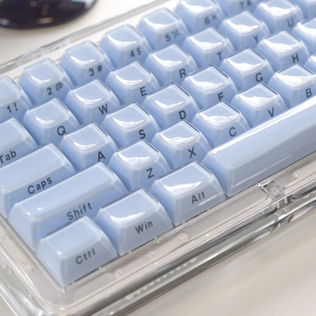 Capuchons de touches en cristal de gelée, 113 touches gravées sur le côté, rose, bleu, bicolores, moulées par injection, pour clavier mécanique, OEM, translucides