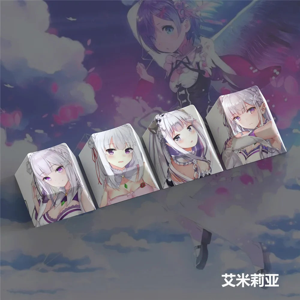 Ιαπωνικά Anime Cartoon Keycaps Personalized PBT Keycaps Cherry Profile for Mechanical Keyboard Cap Caps Gaming Decoration