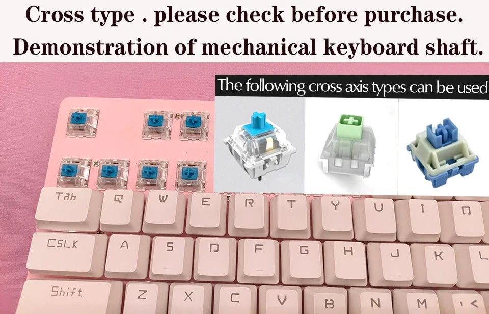 Προσαρμόστε το πληκτρολόγιό σας με Cute Keycaps Cat - Αξεσουάρ PBT Axis Cherry MX Artisan Anime Pink Kawaii