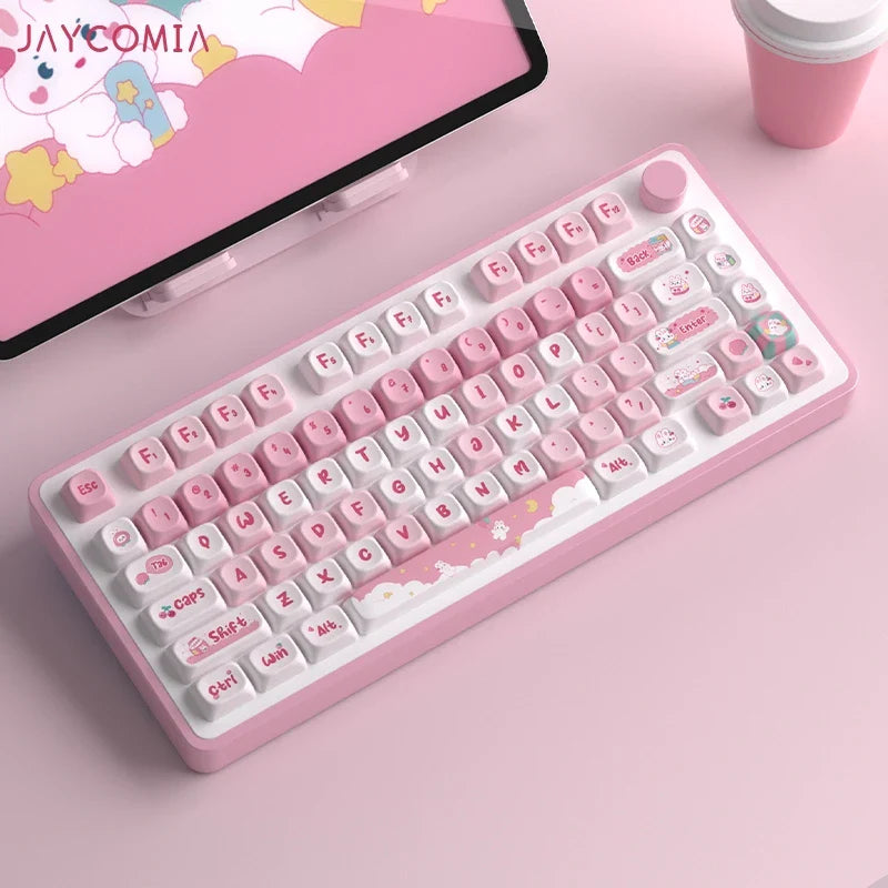 MOA mignon Keycaps PBT colorant sous Keycap Snack lapin pour Cherry Mx commutateur clavier mécanique jeu GMK67 clavier Kit touches casquettes