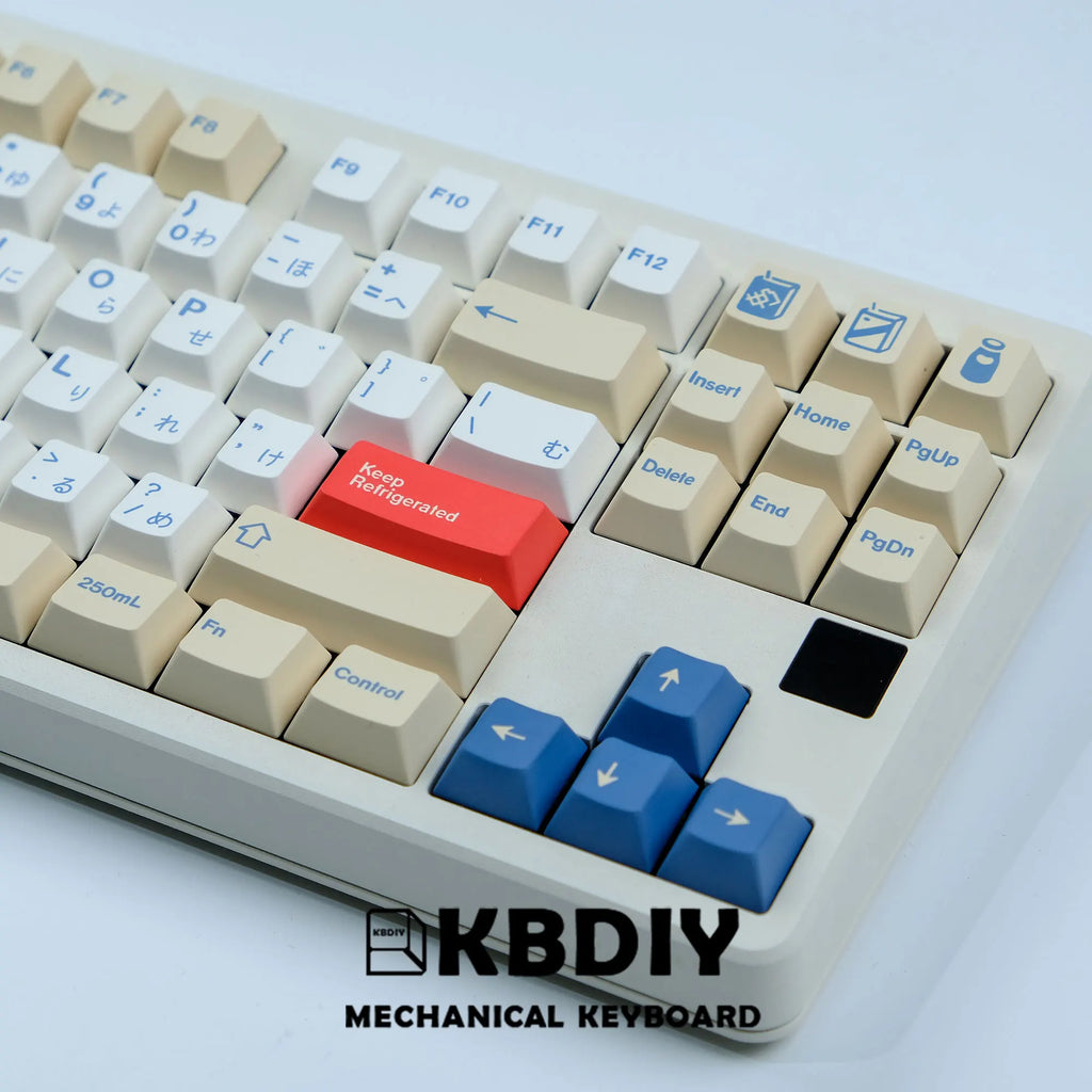 KBDiy GMK Sojamilch-Tastenkappe, 135 Tasten, PBT, japanische, koreanische Tastenkappe, ISO, Eingabe des Cherry-Profils für die mechanische Gaming-Tastatur GMK67 K500