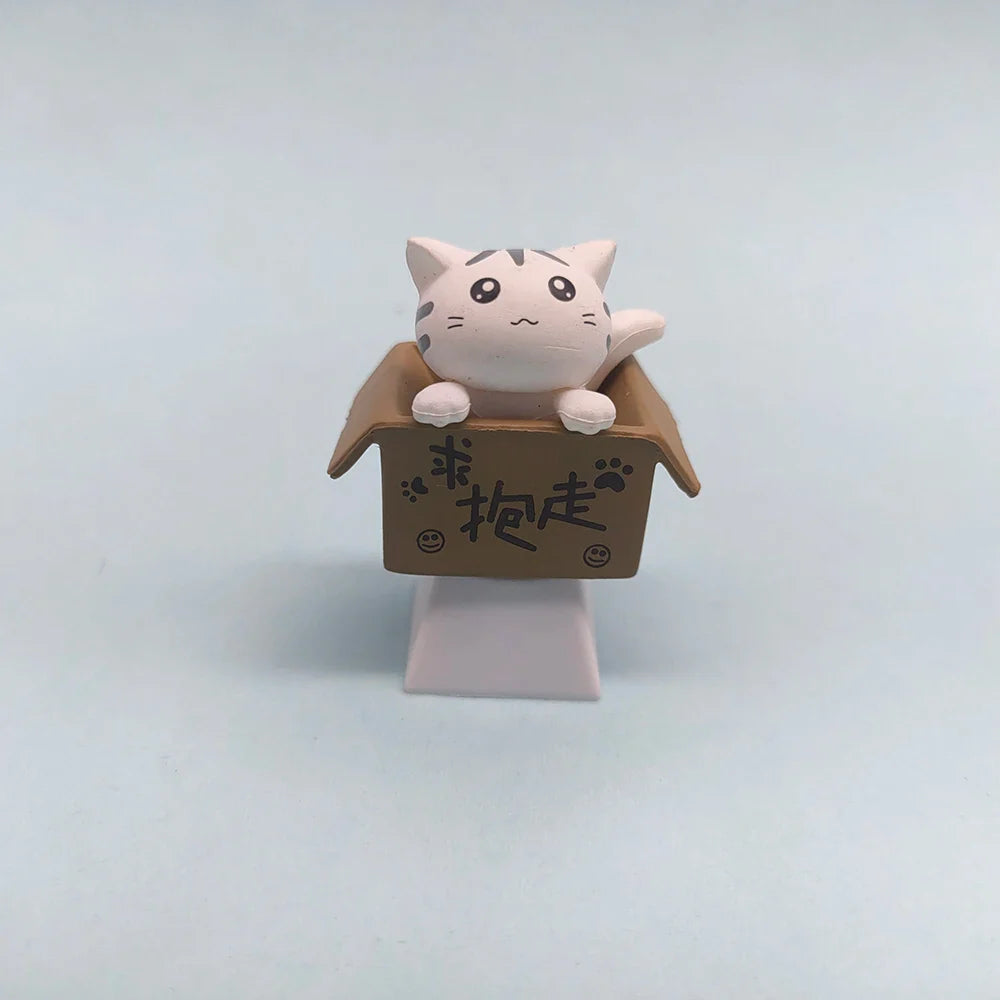 Προσαρμόστε το πληκτρολόγιό σας με Cute Keycaps Cat - Αξεσουάρ PBT Axis Cherry MX Artisan Anime Pink Kawaii