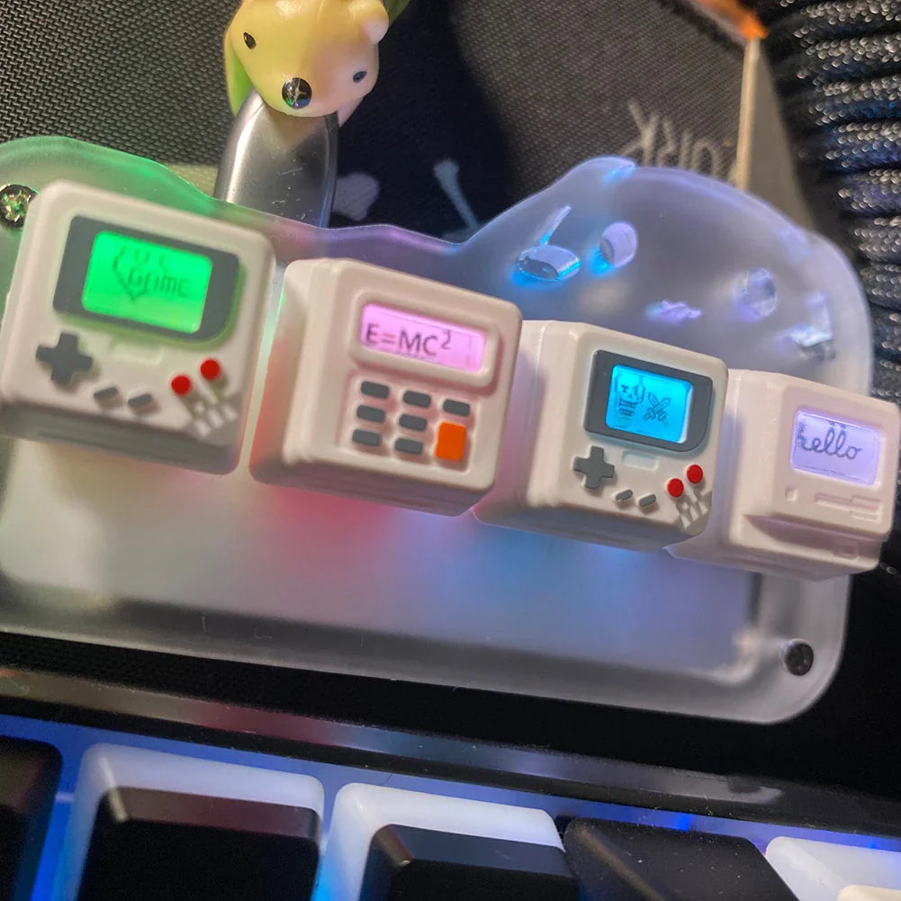 K-04 键盘键帽 3 合 1 替换机械键盘键帽 复古游戏机键帽 可爱透明键帽套装