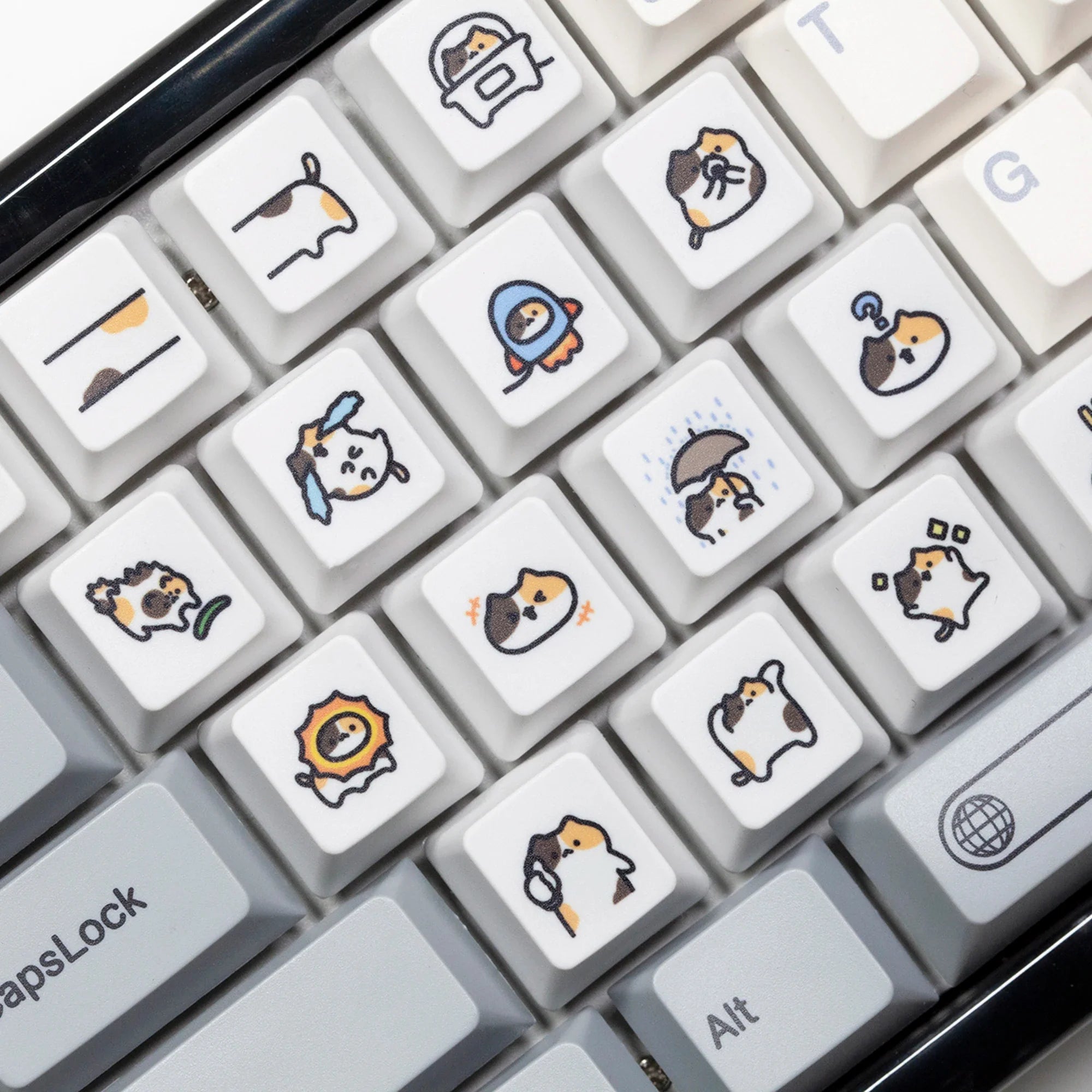 Cute Little Calico Cat Keycap Kitty Meme Keycap Dye Πλήκτρα υποβάθρου για mx stem Μηχανικά πληκτρολόγια Gaming Πορτοκαλί Λευκό Μαύρο