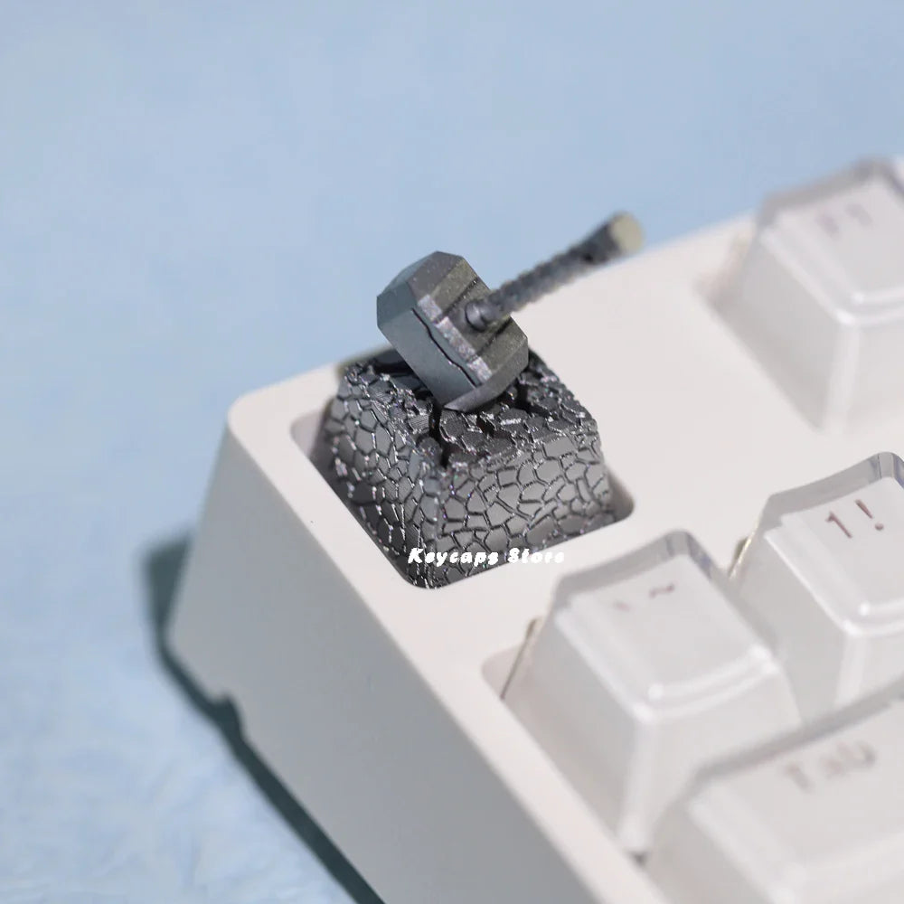 Capuchons de touches 2 en 1 en résine Thor Hammer, pour interrupteur MX, mécanique, classique, rétro, Transparent, costume, bouton Esc, personnalisés