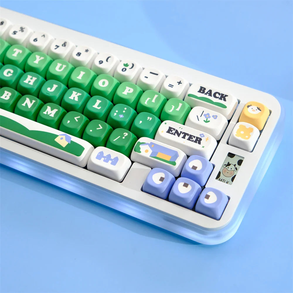Capuchons de touches MOA, 129 touches en PBT, profil MOA, par Sublimation, pour clavier mécanique de jeu, interrupteur MX