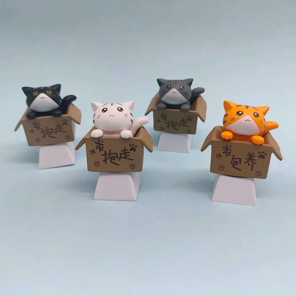 Προσαρμόστε το πληκτρολόγιό σας με Cute Keycaps Cat - Αξεσουάρ PBT Axis Cherry MX Artisan Anime Pink Kawaii