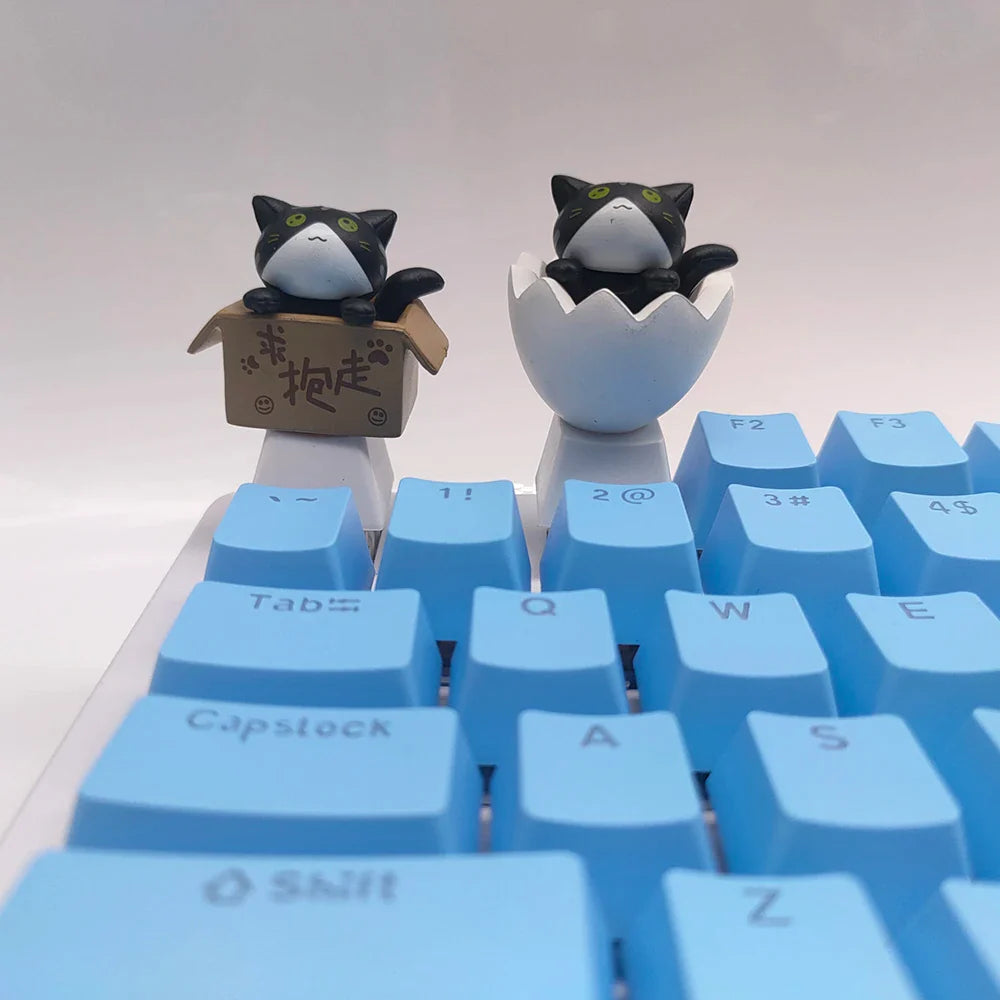 Προσαρμόστε το πληκτρολόγιό σας με Cute Keycaps Cat - Αξεσουάρ PBT Axis Cherry MX Artisan Anime Pink Kawaii
