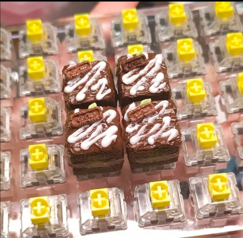 Original Cute Cake Keycap Kawaii Clay Keyboard Caps Custom Handmade Game Artistic Keycaps for Mechanical Keyboard Gift MX Switch
