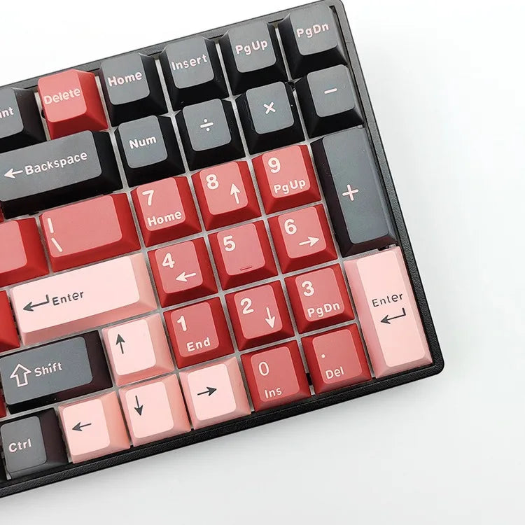 QC vil check tets obsolète PBT Double Shot Keycaps 124 Keys Set GMK Key Caps Disposition ISO pour clavier de jeu mécanique MX Blue Switch Wooting 75