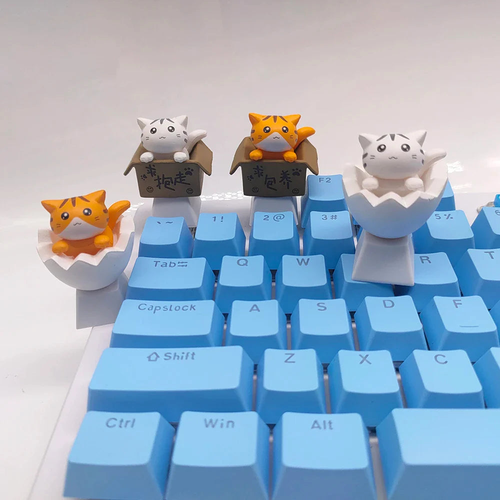 Προσαρμόστε το πληκτρολόγιό σας με Cute Keycaps Cat - Αξεσουάρ PBT Axis Cherry MX Artisan Anime Pink Kawaii