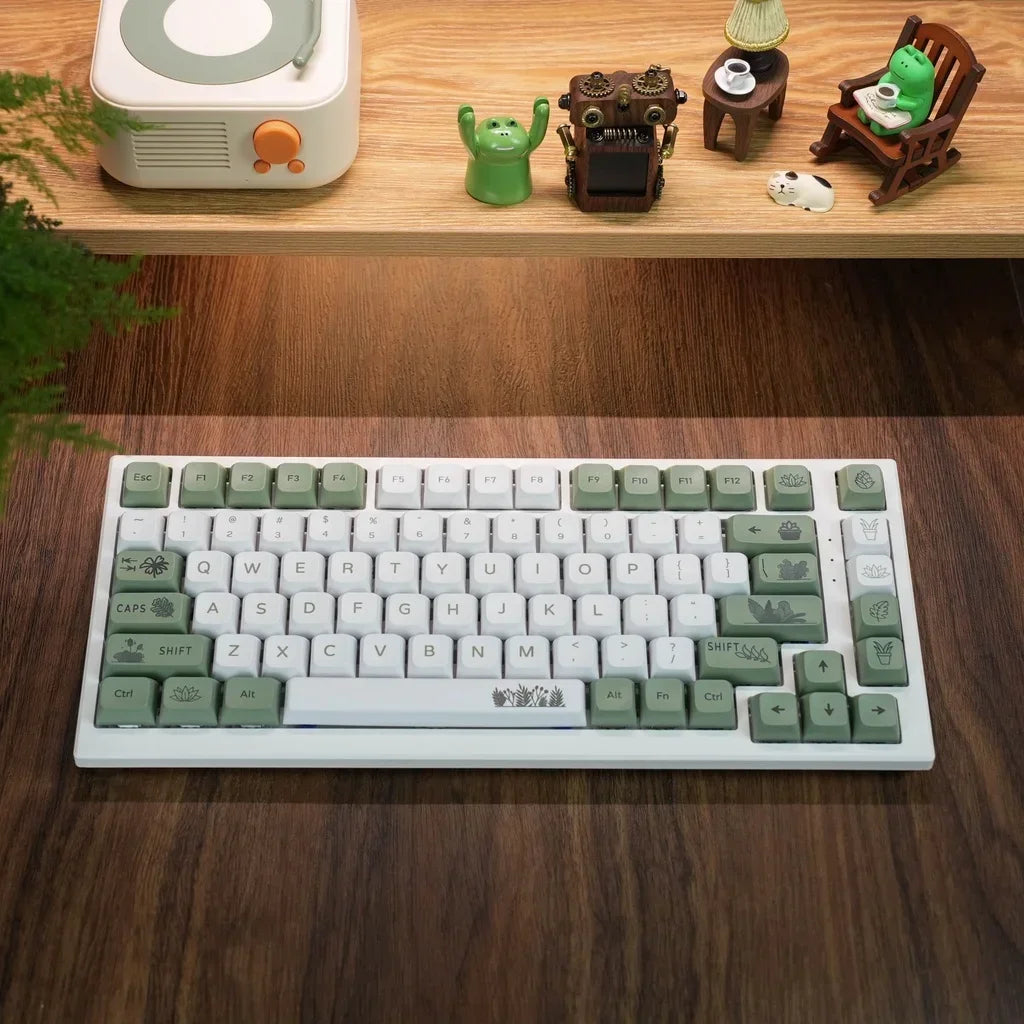 Capuchons de touches de clavier mécanique vert forêt, profil XDA, Sublimation PBT, 125 touches, Style frais, blanc, vert