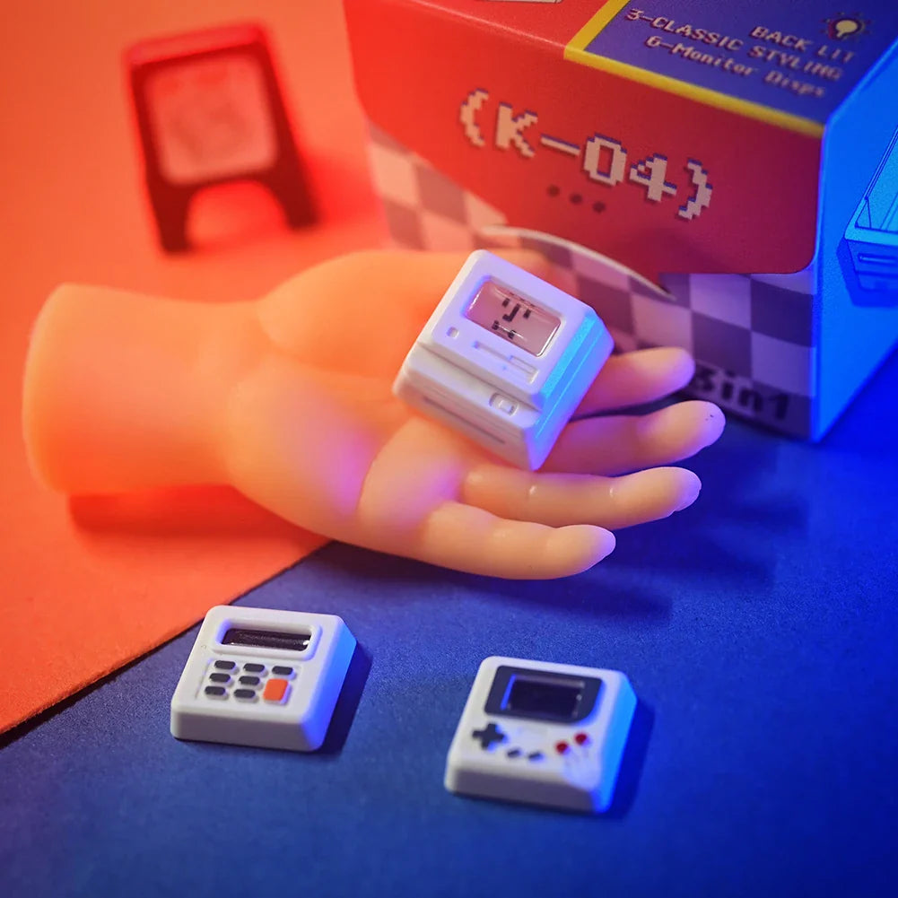 K-04 键盘键帽 3 合 1 替换机械键盘键帽 复古游戏机键帽 可爱透明键帽套装