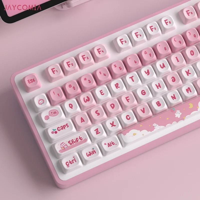 MOA mignon Keycaps PBT colorant sous Keycap Snack lapin pour Cherry Mx commutateur clavier mécanique jeu GMK67 clavier Kit touches casquettes